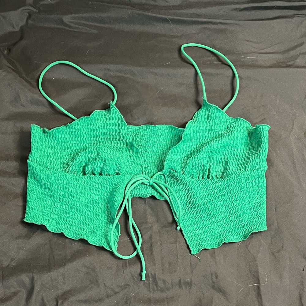 SHEIN Vibrant Green Textured Top